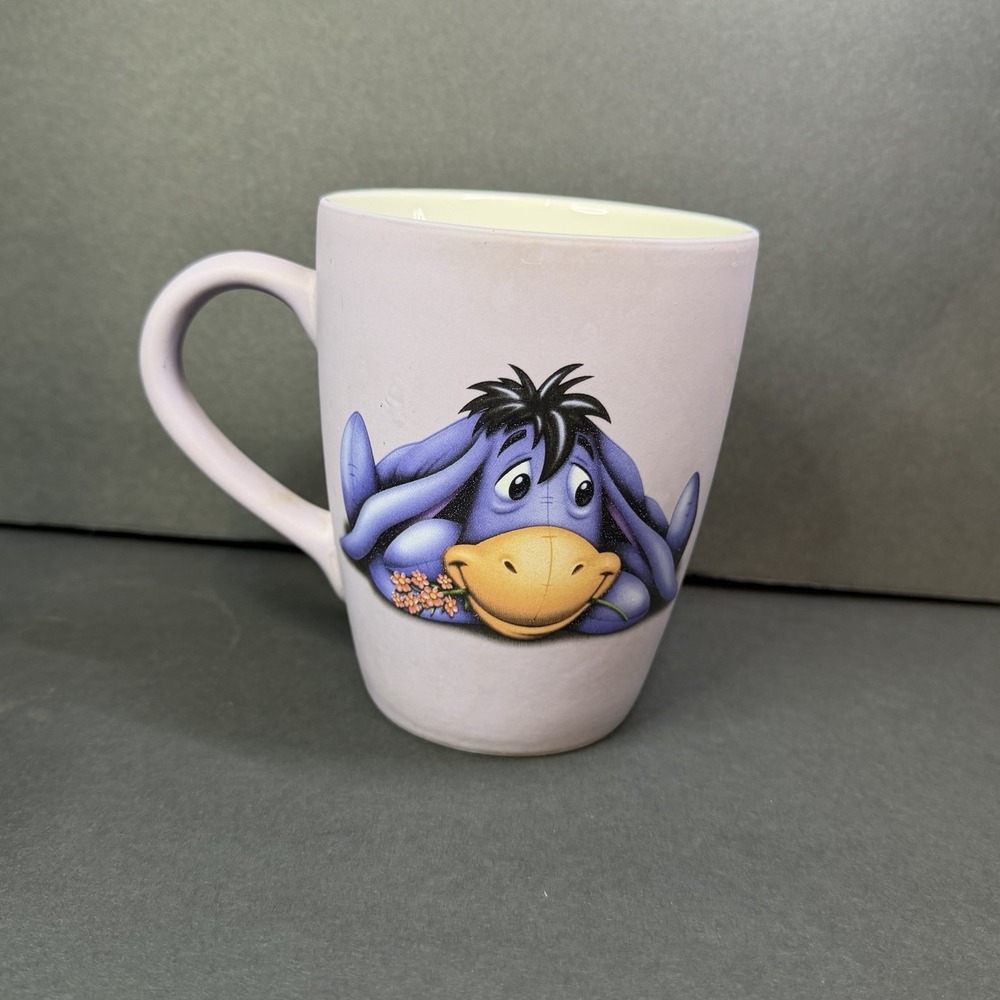 DISNEY Store Coffee Mug ~ Winnie the Pooh EEYORE ~ Lavender/Purple 16 Oz